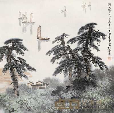 卢星堂 1988年作 洞庭三月 立轴 68×68cm